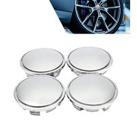 GUOMIS 4 Stück Radnabenkappe, passend für VW- und Audi-Alufelgen (Außendurchmesser 65 mm, Innendurchmesser 56 mm), aus ABS-Material, inklusive verschiedener Radkappen-Zubehörteile. (Silber)