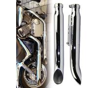 GXQFF 1 Paar Auspuff Schalldämpfer Motorrad Für Harley Und Suzuki VL 125/800/1500 Intruder Bobber, Chrom, Verjüngt, Drehen Heraus, Eisen, Zubehör-Chrome