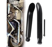 GXQFF 1 Paar Auspuff Schalldämpfer Motorrad Für Harley Und Suzuki VL 125/800/1500 Intruder Bobber, Chrom, Verjüngt, Drehen Heraus, Eisen, Zubehör-Schwarz
