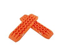 GYMAX 2 Stück Sandbleche Anfahrhilfe, Offroad Traktionsmatte für Sand, Schlamm & Schnee, Recovery Board Offroad Tracks, 10 T, Reifenleiter für Wohnmobil, PKW & LKW (Orange, 107 x 31 x 7 cm)