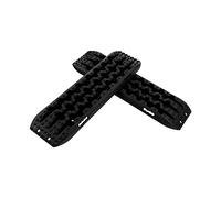 GYMAX 2 Stück Sandbleche Anfahrhilfe, Offroad Traktionsmatte für Sand, Schlamm & Schnee, Recovery Board Offroad Tracks, 10 T, Reifenleiter für Wohnmobil, PKW & LKW (Schwarz, 107 x 31 x 7 cm)