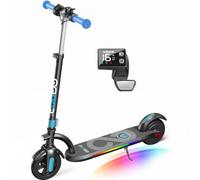 Gyroor H40 E Scooter Kinder 6 bis 12 Jahre 180W Doppelbremse LED | Elektroroller höhenverstellbar 90-100 cm, pannensichere Vollgummireifen bis 65 kg, Geschenk für Kinder, 16 km/h