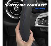 gzqfc Lenkradbezug für Mercedes Benz GLE 400 400450 500 580, Auto Lenkradhülle Leder Lenkradbezug Elastisch Atmungsaktiv rutschfest Durchmesser,Black