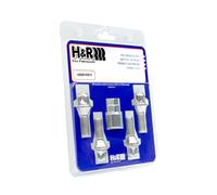 H&R Radbolzen Felgenschloss-Set M12 x 1,5 28 mm Radschraube Silber 1252801KEY4