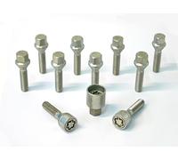 H&R Radschrauben Satz Kegelbund M12x1.50 - Länge 38mm - 10 Stück - inkl. Felgenschloss