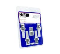 H&R Felgenschloss-Set M12x1.50 Kegelbund - 4 Felgenschloss-Muttern inkl. Adapter