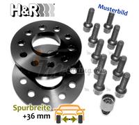 H&R Spurplatten schwarz 36mm/Achse ABE für Audi A5 Cabriolet 8F7 :: 2009 >> 2017