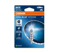 OSRAM COOL BLUE® INTENSE H1, 100% mehr Helligkeit, bis zu 5.000K, Halogen-Scheinwerferlampe, LED-Look, Einzelblister (1 Lampe)