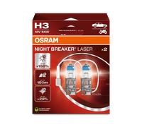 Osram H3 NIGHT BREAKER LASER Glühlampe - DuoBox [Hersteller-Nr. 64151NL-2HB] für Hyundai, Iveco, Chrysler, Ford, Rover, Mitsubishi, Uaz, Chevrolet, Me