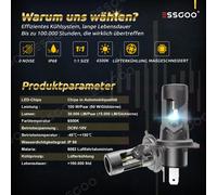 H4 H7 H11 9005 H1 D2S Mit. Zulassung LED Scheinwerfer Halogen Fern/Abblendlicht