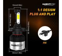 H4 H7 H11 H15 COB Mit Zulassung LED Scheinwerfer 6500K Halogen Fern-Abblendlicht