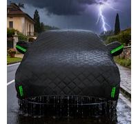 Hagelschutzplane Auto für Mercedes C-Class C180 Halbgarage Abdeckung Winter Wasserdicht und UV-Schutz Winddicht Schnee- und Staubschutz Mit Reflektierenden Streifen Dicke Allwetterschutz,Schwarz