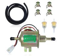 Haishine Universelle Elektrische 12V Kraftstoffpumpe für Autos HEP-02A, Geeignet für Auto, LKW, Boot, Rasenmäher Vergaser mit Kraftstoffleitung + 2 Kraftstofffilter + 4 Schlauchklemmen