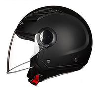 Halber Motorradhelm Für Männer Und Frauen, Offene Motorradhelme Mit ECE-Geprüftem Visier 3/4 Motorrad Jet-Scooter-Helm Mit Abnehmbarem Innenfutter Und Schnellverschluss-Schnalle Matte Black,XXXXL