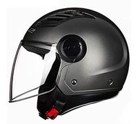 Halber Motorradhelm Für Männer Und Frauen, Offene Motorradhelme Mit ECE-Geprüftem Visier 3/4 Motorrad Jet-Scooter-Helm Mit Abnehmbarem Innenfutter Und Schnellverschluss-Schnalle Matte Gray,XXXXL
