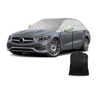 Halbgarage für Mercedes-Benz C-Class 2015-2023, Halbe Autoabdeckung Winter Sommer, Abdeckplane Auto Wasserdicht Schutz vor Schnee Frost und Hagel