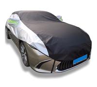 Halbgarage Für Mercedes-Benz GLB (2019-2024), Maßgeschneiderte Sonnenschutz-Außenplane Für Halbfahrzeugkarosserie Mit Ohrenschützern, Windschutzscheibenabdeckung Gegen Staub, Wind Und UV-Frost(Silver+