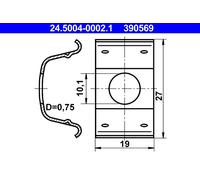 ATE Halter, Bremsschlauch 24.5004-0002.1