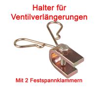 Halter für Ventilverlängerung mit zwei Festspannklammern KFZ Ventil Halter