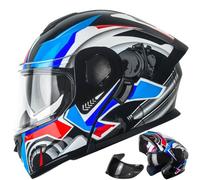 HALYING Klapphelm Motorrad Helm für Herren und Damen ECE 22.06 Zertifiziert, Integralhelm, Doppelvisier, Mehrfach Belüftung, Mopedhelm Leicht Atmungsaktiv Größe S-XXL