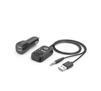 Hama Bluetooth Freisprecheinrichtung für Autos mit Aux-Eingang (mit 2-Fach USB-Ladegerät, kabellos telefonieren und Musik hören über Kfz-Lautsprecher, 3,5 mm Klinke Adapter, Car Audio, Bluetooth 5.1)
