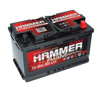 Hammer AGM Autobatterie 12V 80Ah 800A/EN für Start Stop Auto