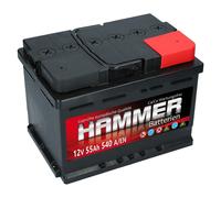 Hammer Starterbatterie 12V 55 Ah 540A ersetzt 52Ah 54Ah 58Ah 60Ah geladen