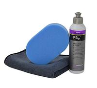 Handpoliturset - Liquid Elements Polierschwamm und darauf abgestimmter Koch Chemie Politur 250ml mit Finishtuch im praktischen Set (Polierschwamm weich + P3.01 250ml)