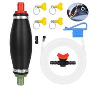 Handpumpe zum Umfüllen von Flüssigkeiten wie Benzin, XL Umfüllpumpe inkl. Flüssigkeitsregler und 2m Schlauch, Pumpe zum Umfüllen von Flüssigkeiten wie Wasser, Diesel, Benzin, Öl, mit Vakuumfunktion