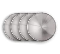 13" Zoll Radkappen 4x V2A gebürstet Radzierblende matt passend für Opel Kadett