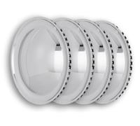 Hansen Styling Parts Universell passendes Radzierblendenset (4 Stück) 14 Zoll - Moon Caps geschlossen Chrom glänzend