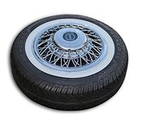 Hansen Styling Parts Universell passendes Set Speichenblenden + Weißwandringe 15 Zoll - für PKW, Oldtimer, Youngtimer~