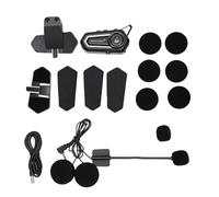 Haofy Bluetooth-Headset für Motorradhelm, CVC, Duale Geräuschunterdrückung, IP67, 1000 MAh Akku, 30-40 Stunden Arbeitszeit, Zwei-Wege-Gegensprechanlage, Freisprechanrufe für