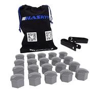 HASKYY 20x Silber Radschraubenkappen SW19 Radmutternkappen UNIVERSAL Kunststoff Kappen Abdeckungen - passend zu Allen Auto Radschrauben Radmuttern mit Schlüsselweite 19 Made IN Germany