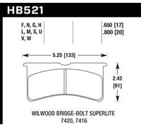 Hawk Performance HB521B.800 Für Wilwood Superlite SL4R 7420 HPS 5.0 Bremsbeläge