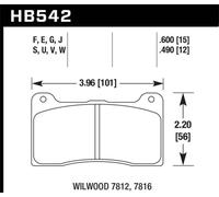 Hawk Performance HB542U.600 Für Wilwood 7816 DTC-70 Strasse Bremsbeläge