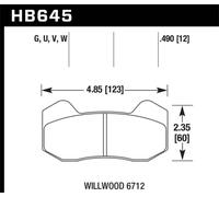 Hawk Performance HB645U.490 Für Wilwood Dynapro 6 (Typ 6712) DTC-70 Bremsbeläge