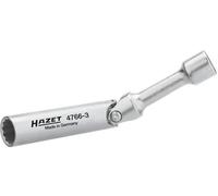 HAZET Zündkerzen-Schlüssel 4766-3 Vierkant hohl 10 mm (3/8'') Außen-Doppel-Sechskant Profil 14 mm