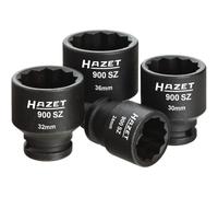 HAZET Antriebs-, Gelenk-, Achswellen-Satz 900SZ/4 Vierkant hohl 12,5 mm (1/2 Zoll) Außen-Doppel-Sechskant-Tractionsprofil 24 - 36 Anzahl Werkzeuge: 4