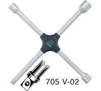 Hazet Kreuzschlüssel 705V-02 17 x 19 x 22 x 12,5 mm 1/2Zoll 4-kant 380 x 380mm - 705V-02