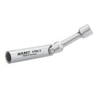 HAZET Zündkerzen-Schlüssel 4766-3 Vierkant hohl 10 mm (3/8'') Außen-Doppel-Sechskant Profil 14 mm