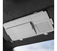HBDTNTKF Auto Sonnenblenden Organizer Für Ford Nugget Hochdach, Leder Aufbewahrungstasche Sonnenblende Tasche Innen Zubehör für Karten Lizenz Brillen,C/Grey
