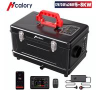 Hcalory 8 kW Dieselheizung, 5 l Werkzeugkasten, kompakter 2S tragbarer Diesel-Lufterhitzer, 12 V/24 V, alles in einem, schnelles Aufheizen mit App-Steuerung