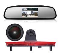 HD 1280x720 Pixel Transporter Van Wasserdicht Nachtsicht Rückfahrkamera im 3. Bremslicht+4,3" LCD TFT Rückspiegel für VW T5 Bus Multivan Caravelle 2003-2015