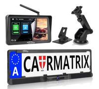 HD Solar Rückfahrkamera 7" Display, Rückfahrsystem mit Apple CarPlay, Android Auto zum Nachrüsten im Kennzeichenhalter für Wohnmobil und Wohnwagen,WLAN, Bluetooth, GoogleMaps für EU und Österreich