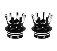 HDBUBALUS Motorrad-Vorderachsenmutter-Abdeckkappen für Motorräder, Krone, kompatibel mit Harley Softail Dyna Sportster Touring Road King Electra Street Glide 2002-2020 (Schwarz und Weiß)