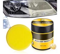 Headlight Cleaner Restoration Kit - Foam Sponge Polishing Cream, Lens Brightening with Scratch Reduction, Auto Care Accessory, Vehicle Clear Visibility Result, Headlight for Car Glass Repair