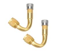 Healeved 2 Stück 45° Ventilschaftverlängerung aus Kupfer Reifenventilverlängerung für Auto Motorrad Fahrrad Ventiladapter mit Hoher Formstabilität und Stoßfestigkeit