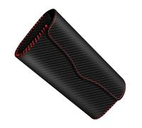 Healvian Stylische Sommer Auto Brillenhalter Sonnenblende aus Pu mit Clip Design und Stoßfestem Schutz für Sonnenbrillen und Brillen im Auto