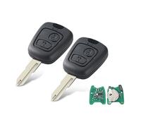 Heart Horse 2 Pack Gehäuse der Fernbedienung Autoschlüssel kompatibel mit Peugeot 206 306 405, Ersatz Fernbedienungsschlüsseletui Programmierbarer 2 Tasten Schlüsselgehäuse mit 433MHz ID46 Chip